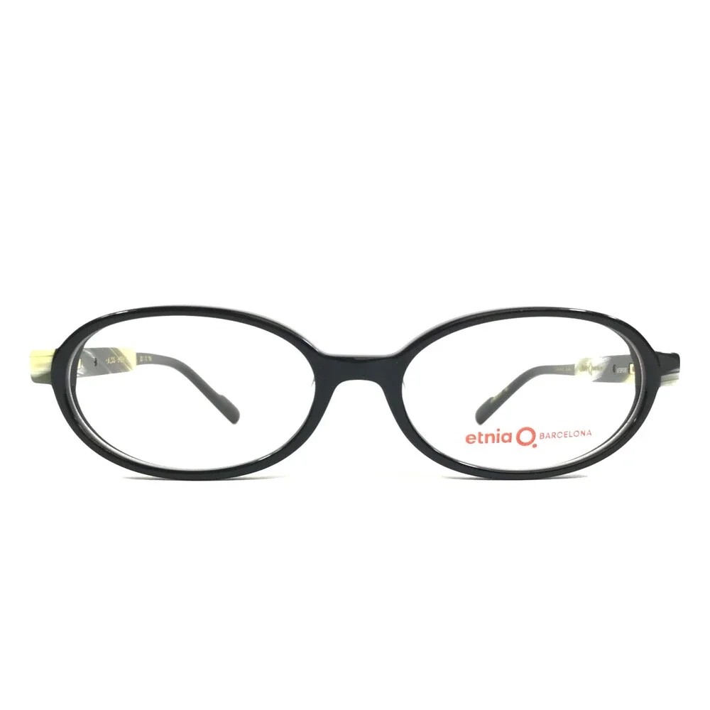 Etnia Barcelona Eyeglasses Frames HALOS BKBR Black Brown Horn Oval 53-16-138
